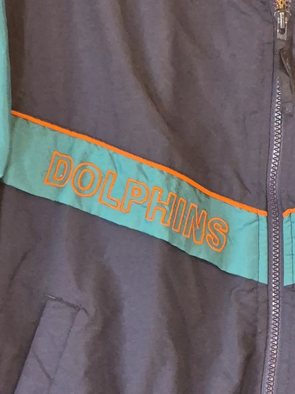 Vintage '90s NFL Game Day Miami Dolphins Windbreaker
